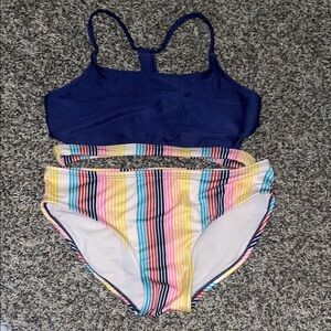 Art Class Navy and Striped Kids Bikini